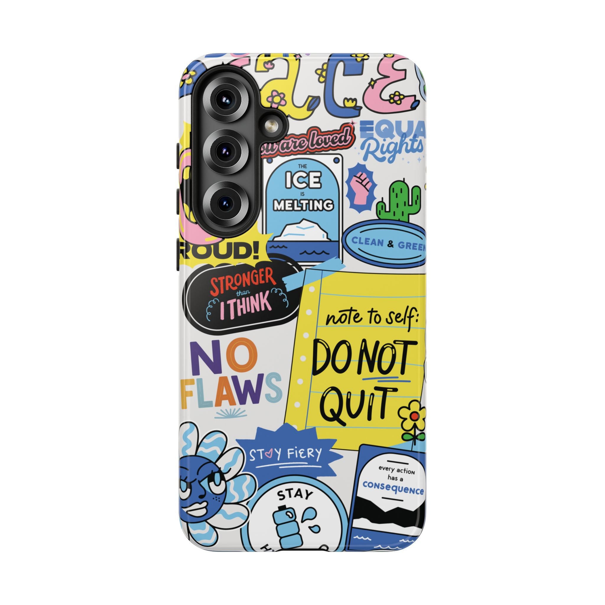 Sticker Collage Phone Case — Motivational "Do Not Quit" Protective Cover