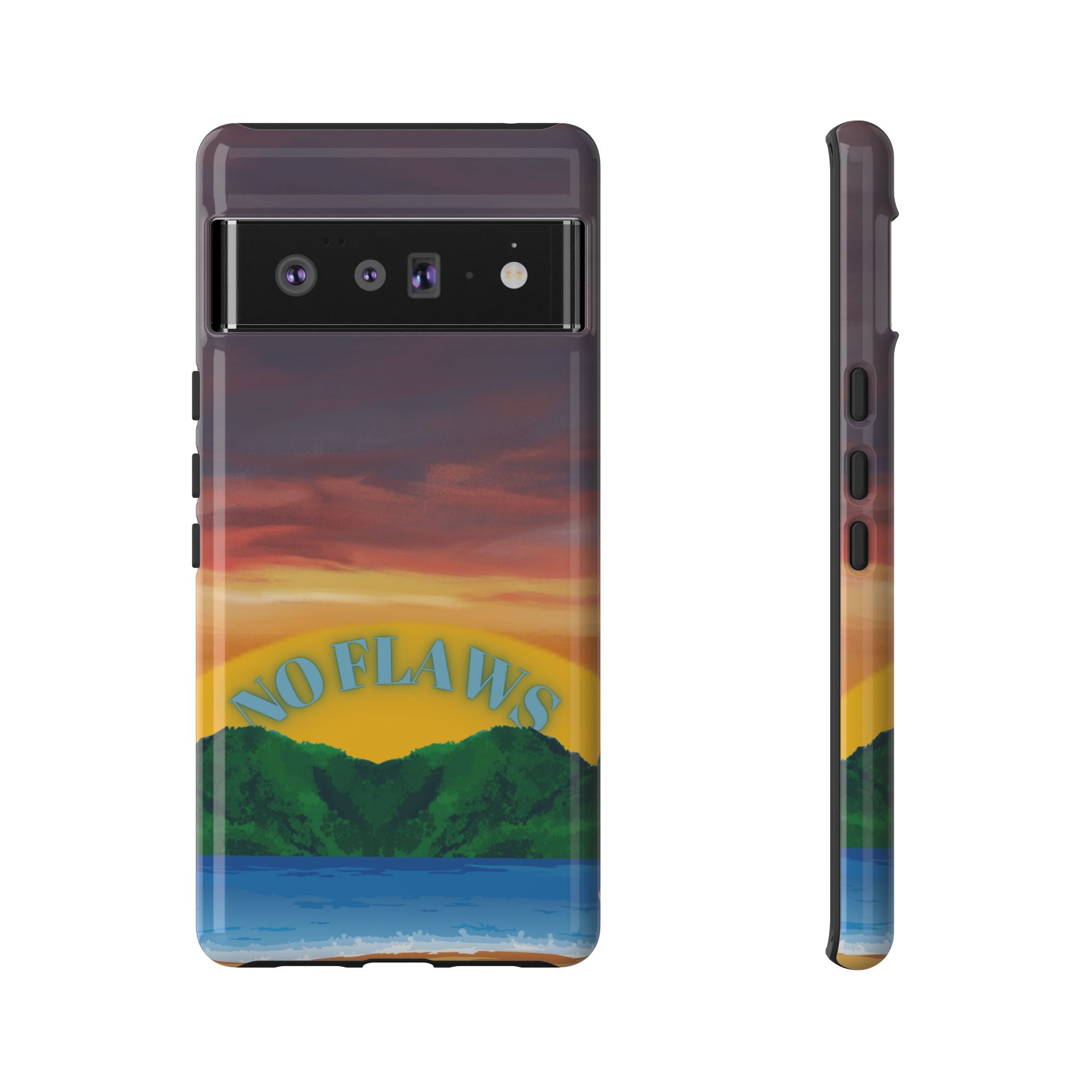 Sunset 'No Flaws' Tough Phone Case — Tropical Beach Protective Cover