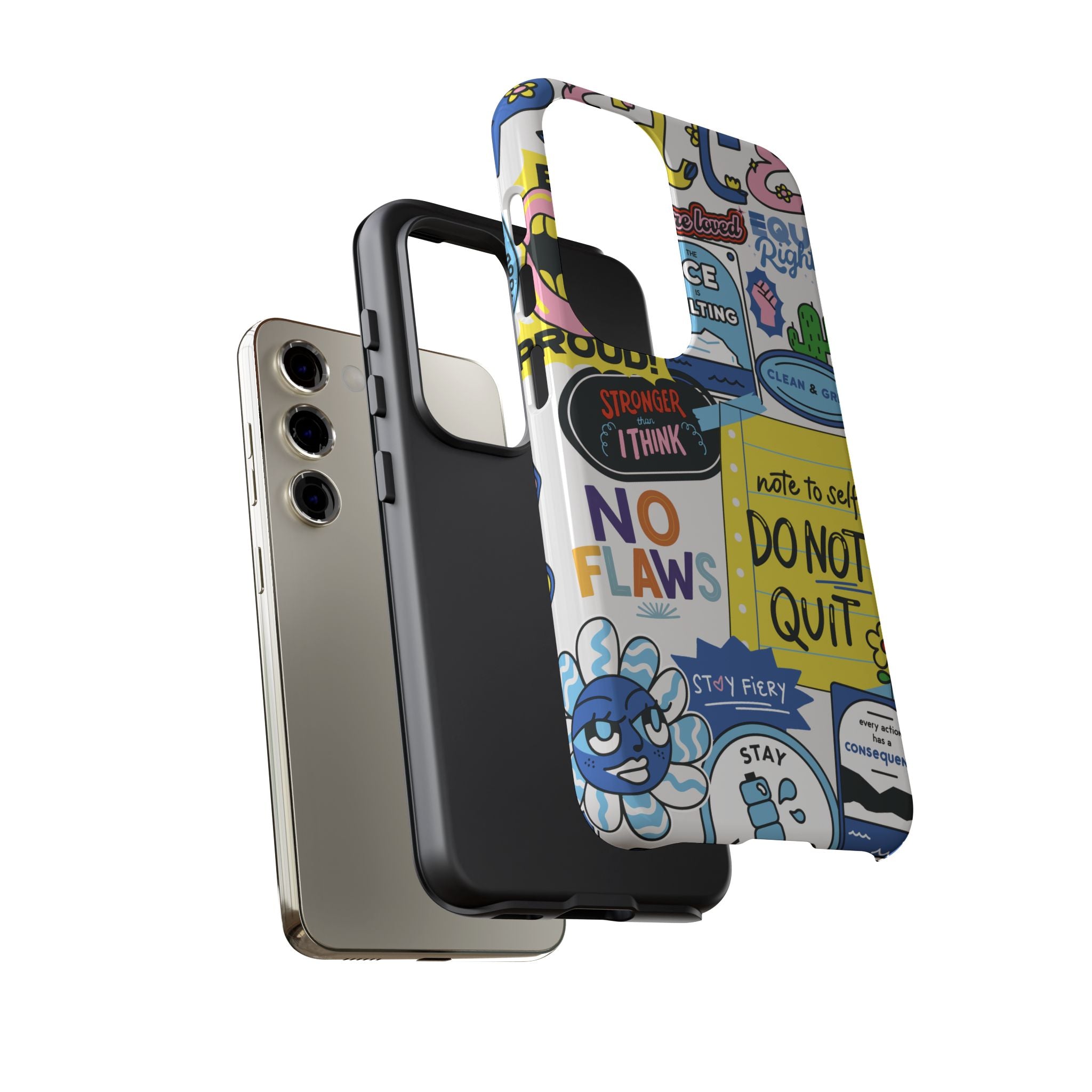 Sticker Collage Phone Case — Motivational "Do Not Quit" Protective Cover
