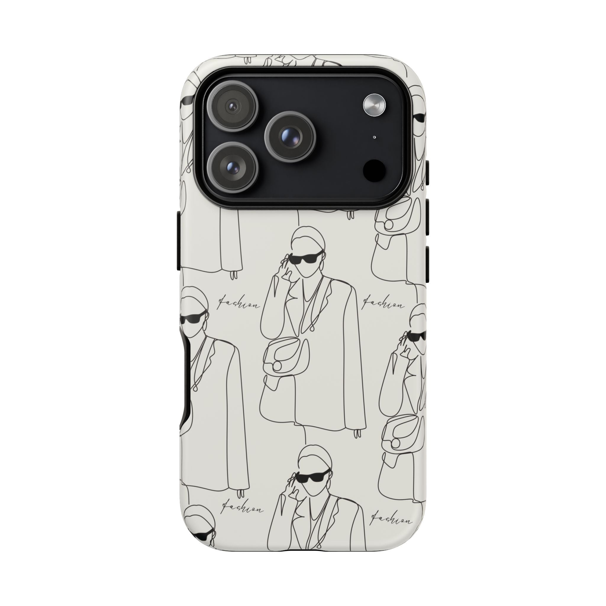 Fashion Sketch Phone Case — Minimalist Chic Designer Pattern