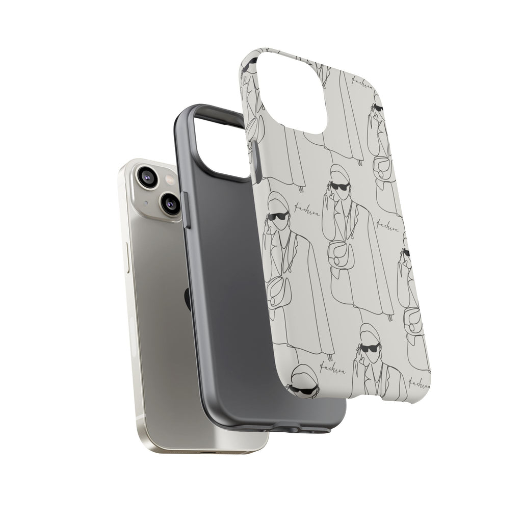 Fashion Sketch Phone Case — Minimalist Chic Designer Pattern