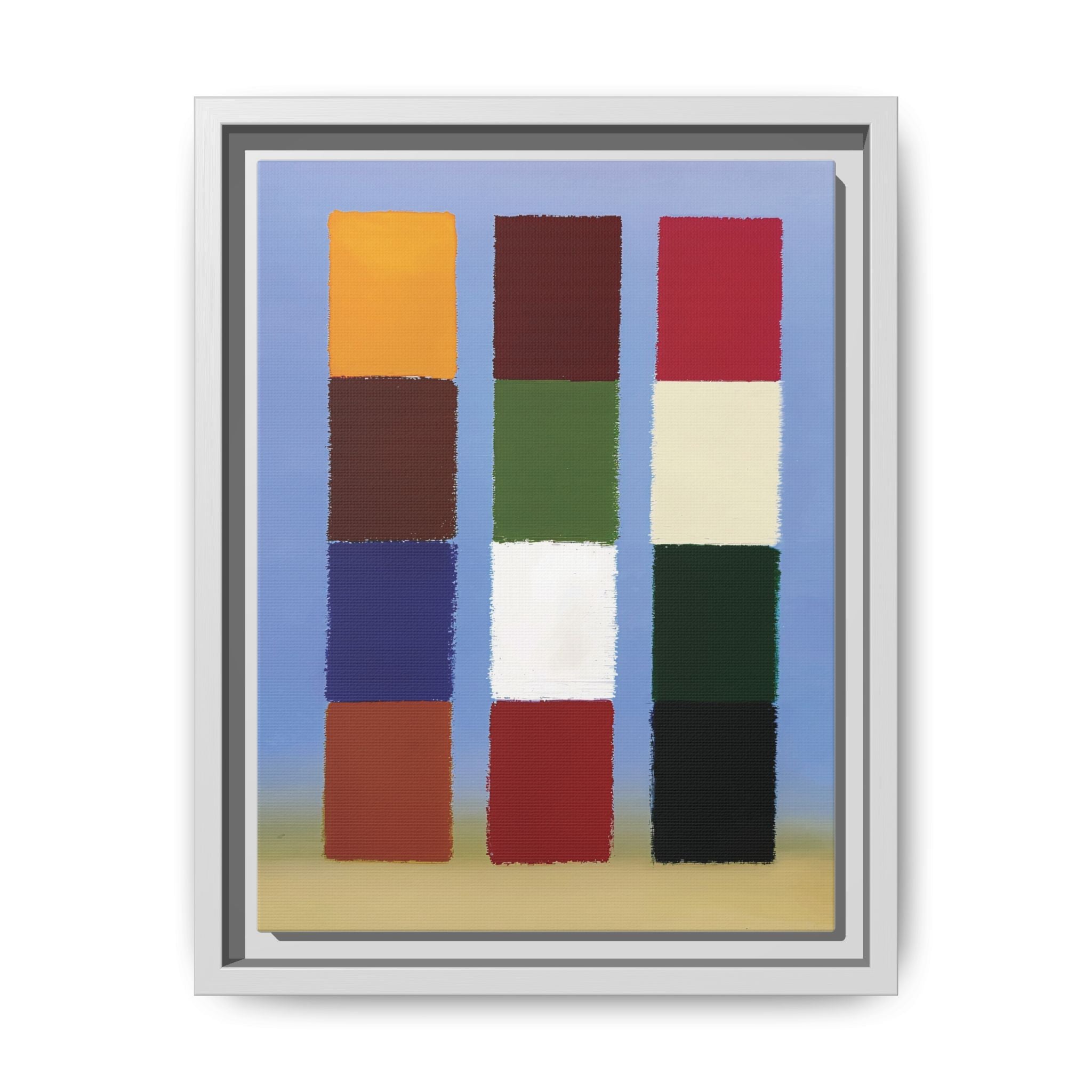 Framed Matte Canvas - Abstract Color Block Wall Art