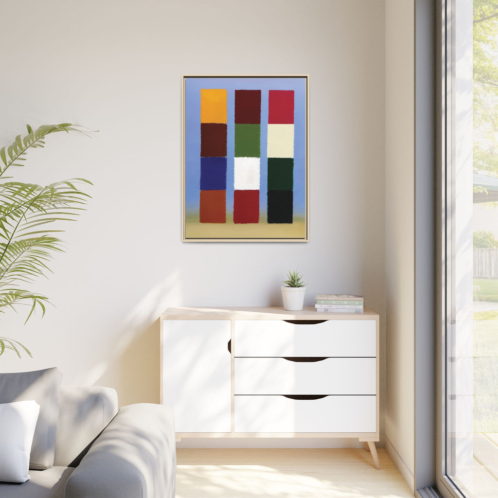 Framed Matte Canvas - Abstract Color Block Wall Art