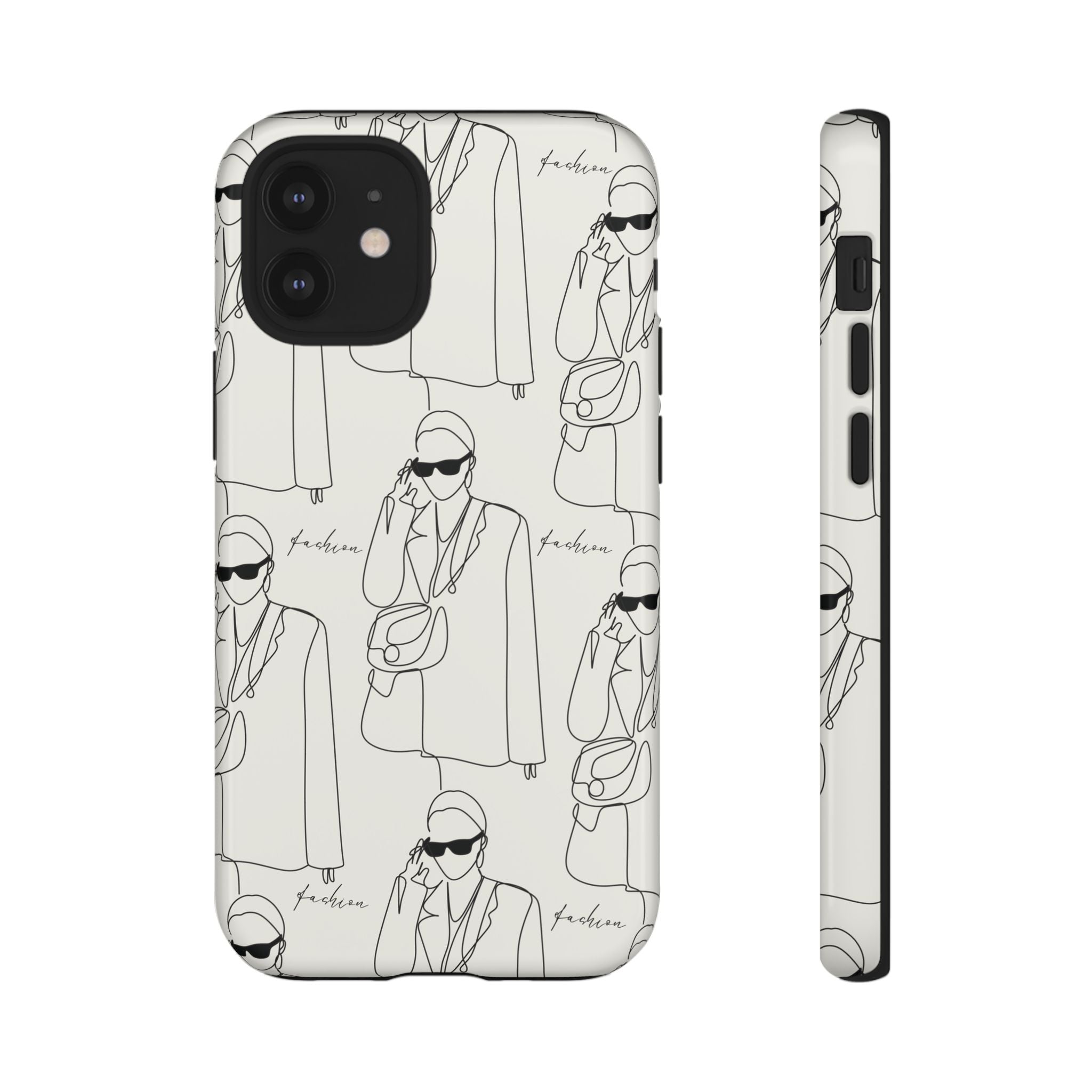 Fashion Sketch Phone Case — Minimalist Chic Designer Pattern