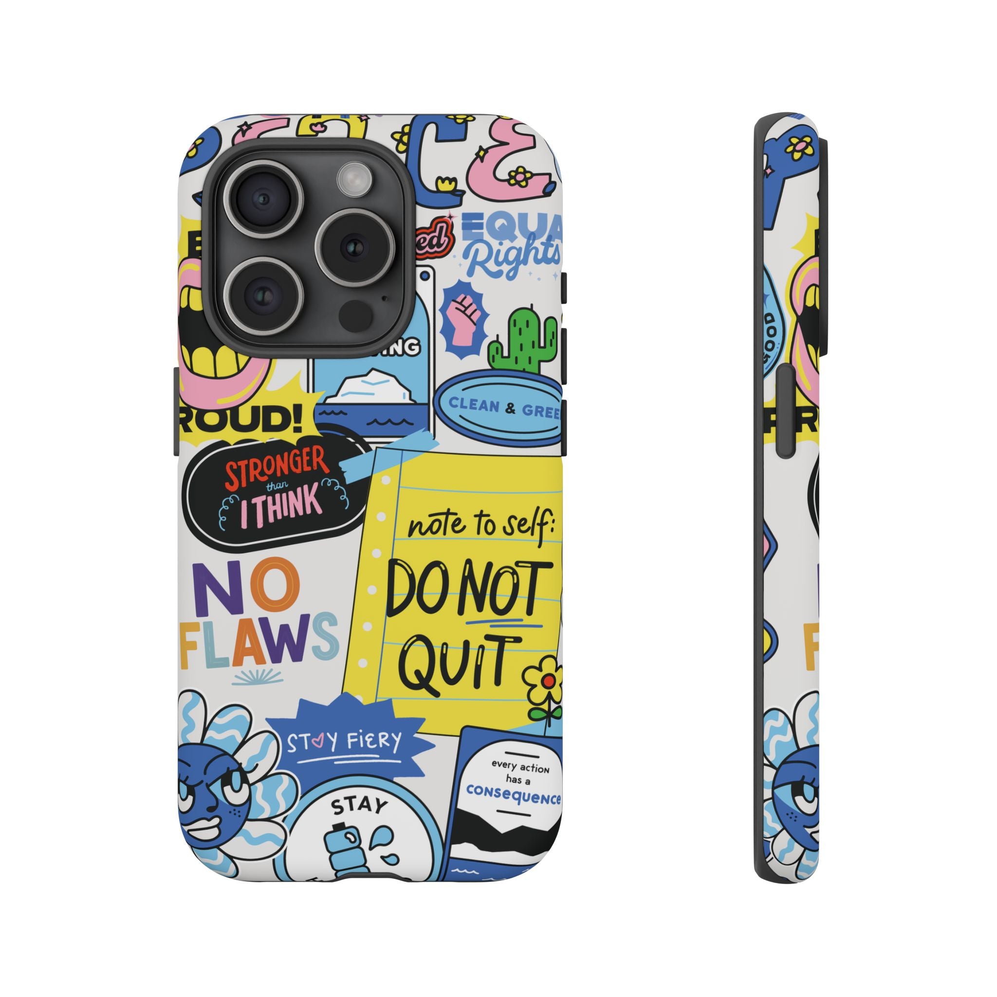 Sticker Collage Phone Case — Motivational "Do Not Quit" Protective Cover