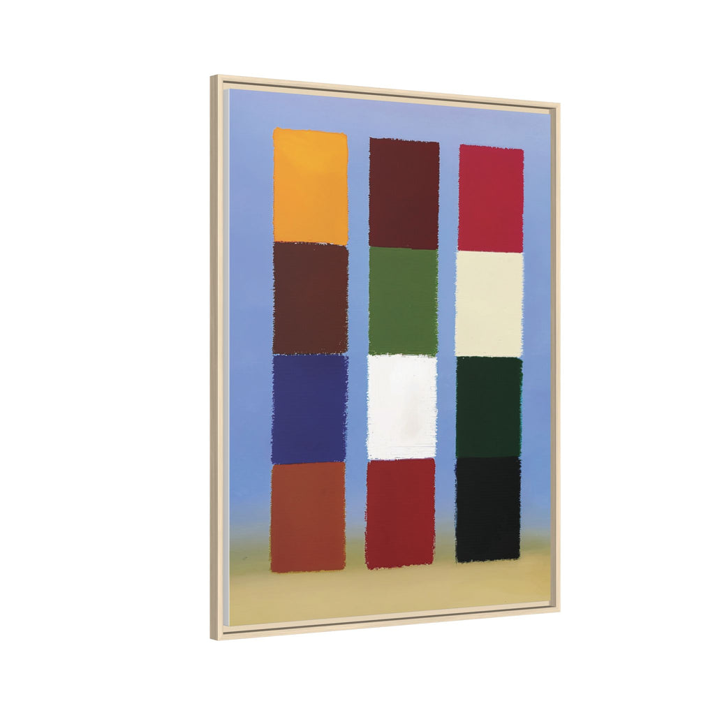 Framed Matte Canvas - Abstract Color Block Wall Art