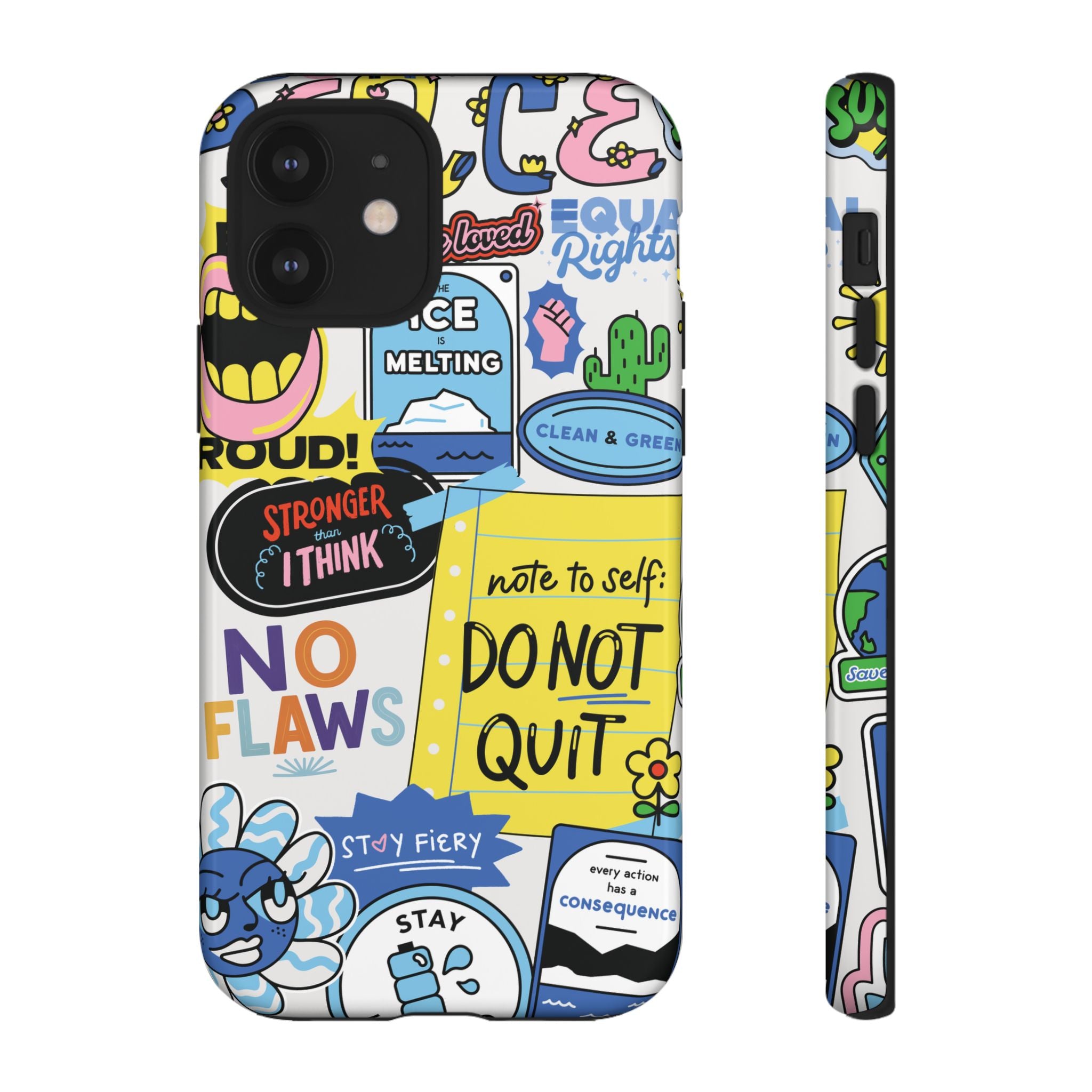 Sticker Collage Phone Case — Motivational "Do Not Quit" Protective Cover