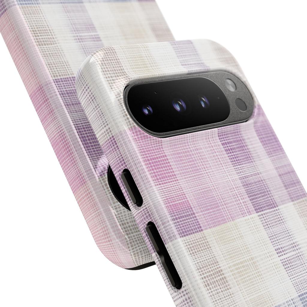 Pink Plaid Phone Case, Trendy Accessories, Birthday, Everyday Use, Tough Cases