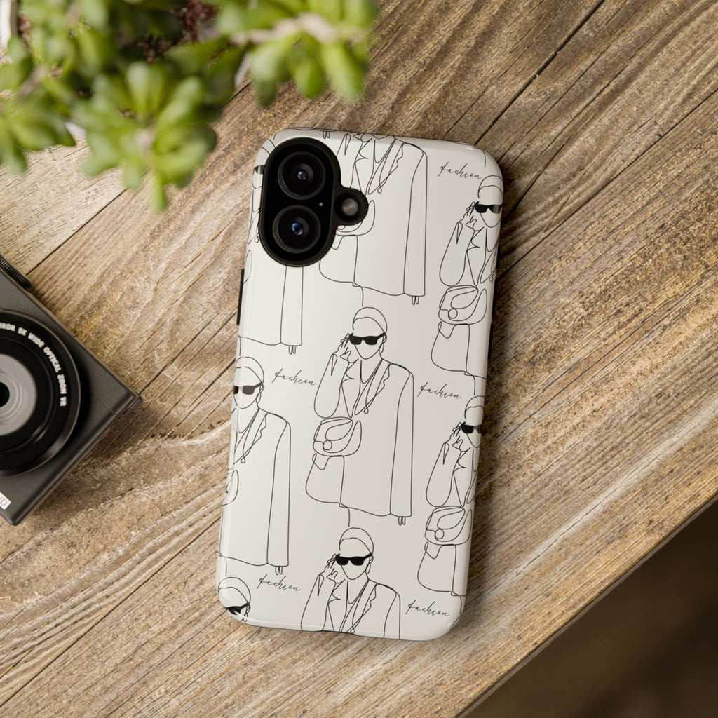 Fashion Sketch Phone Case — Minimalist Chic Designer Pattern