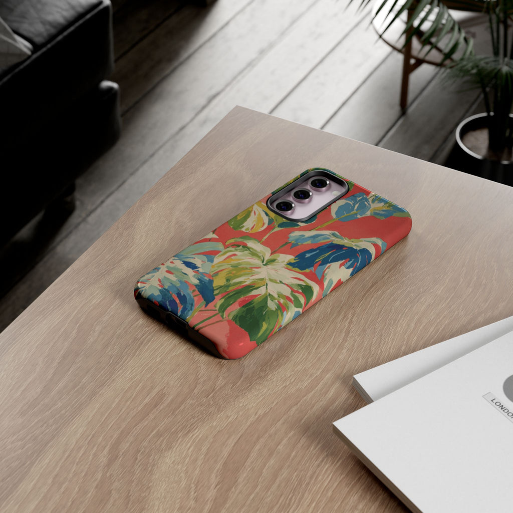 Tropical Phone Case, Floral Tough Case, Vibrant Phone Cover for Summer