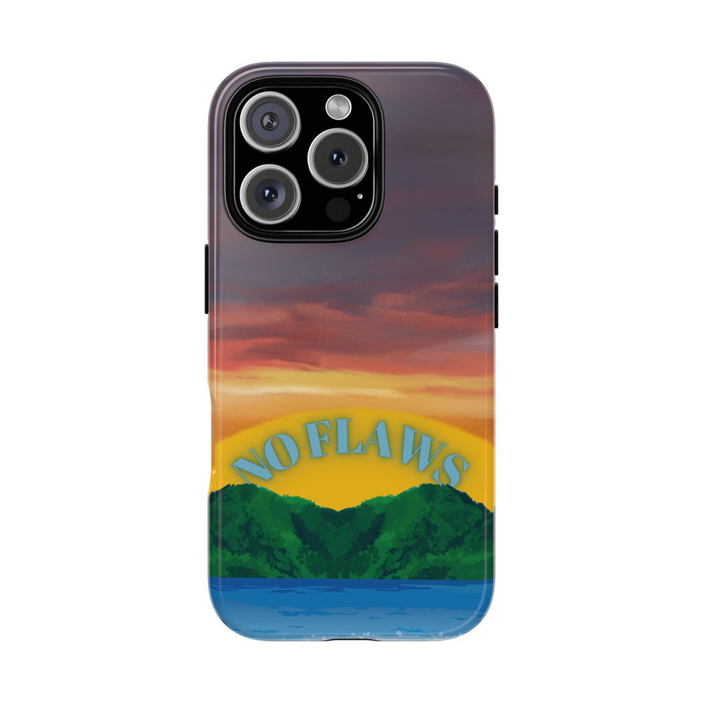 Sunset 'No Flaws' Tough Phone Case — Tropical Beach Protective Cover