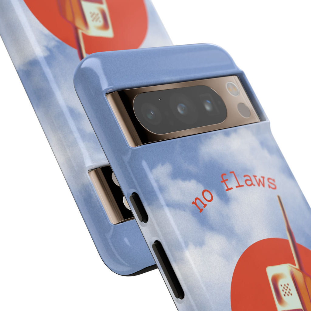 Retro “No Flaws” Phone Tough Case — Vintage 90s Aesthetic Protective Phone Case