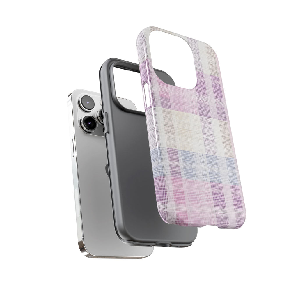 Pink Plaid Phone Case, Trendy Accessories, Birthday, Everyday Use, Tough Cases