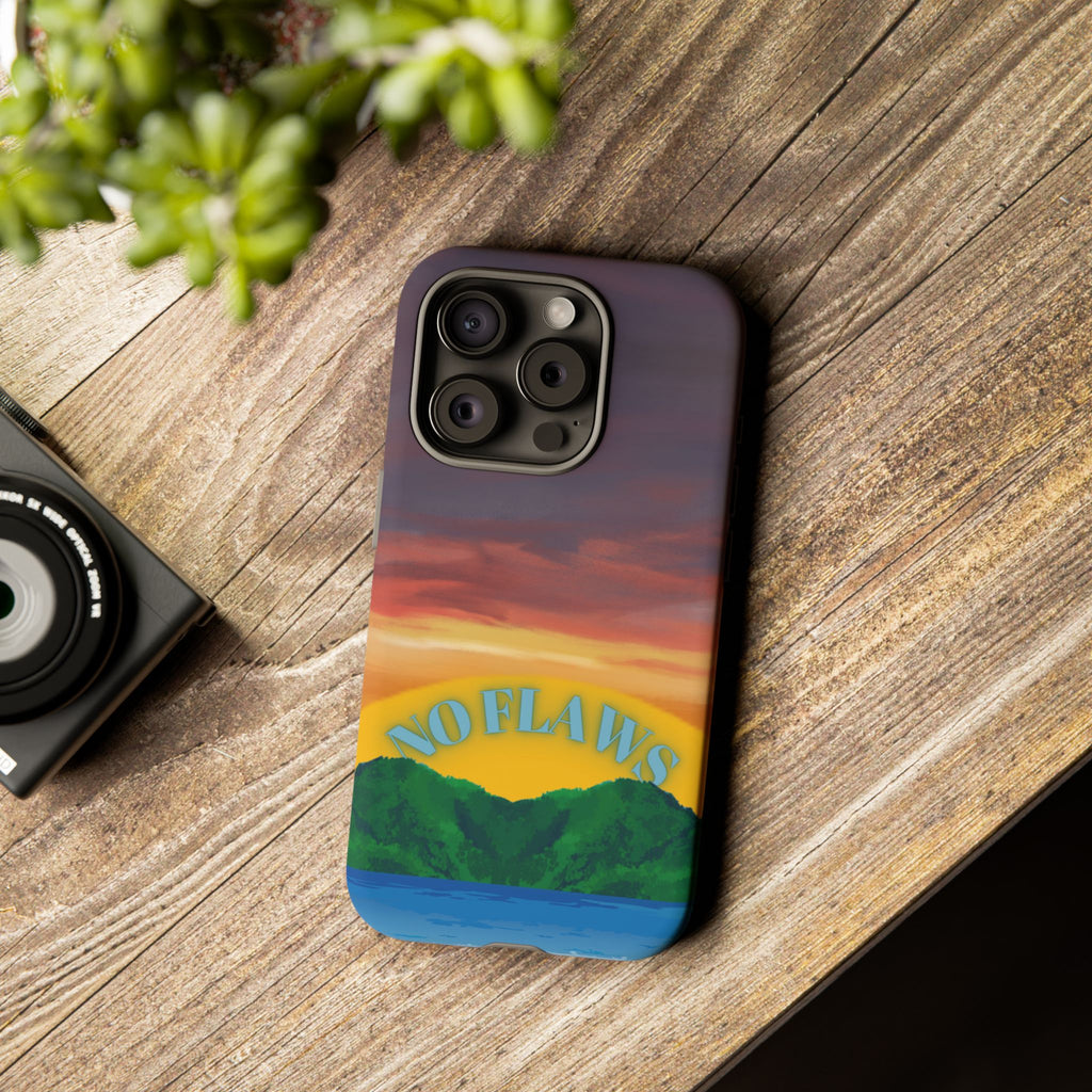 Sunset 'No Flaws' Tough Phone Case — Tropical Beach Protective Cover