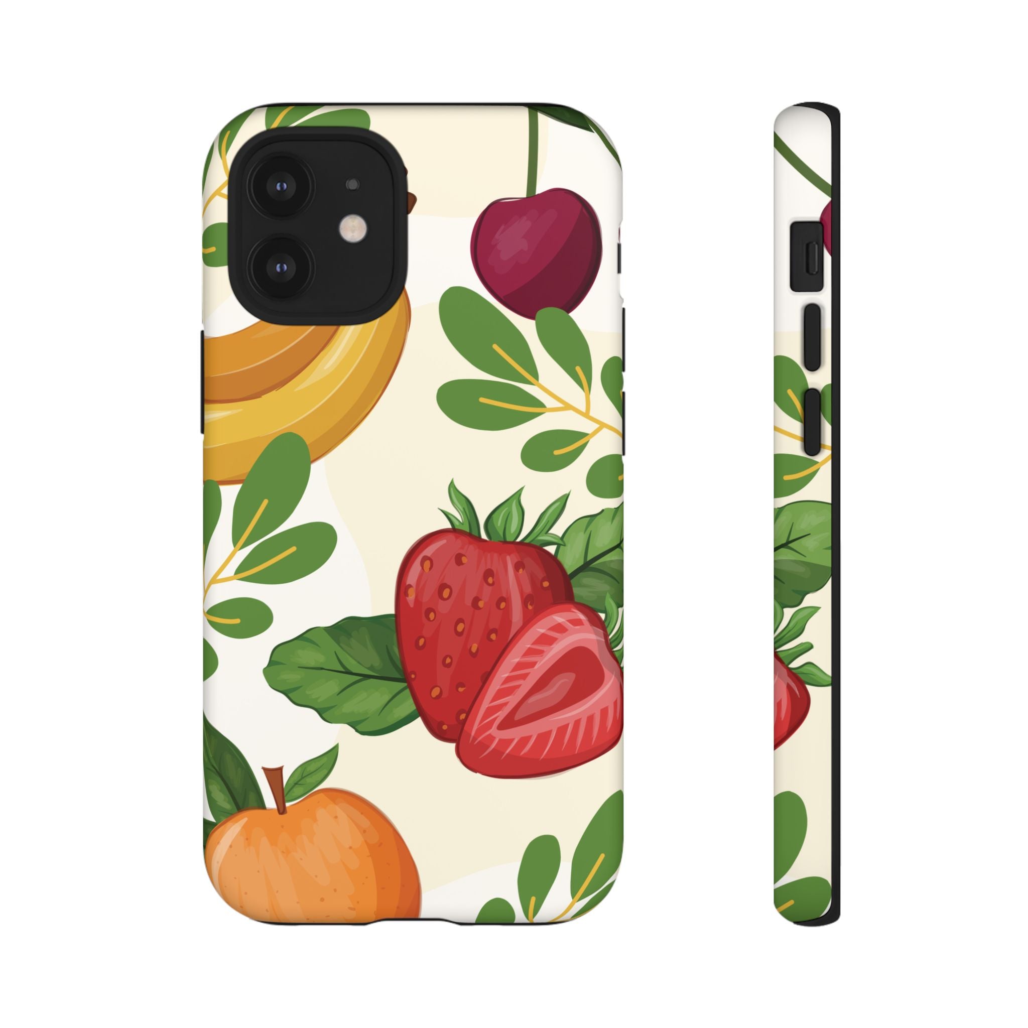 Fruit Pattern Tough Case — Floral Strawberry & Banana Phone Cover