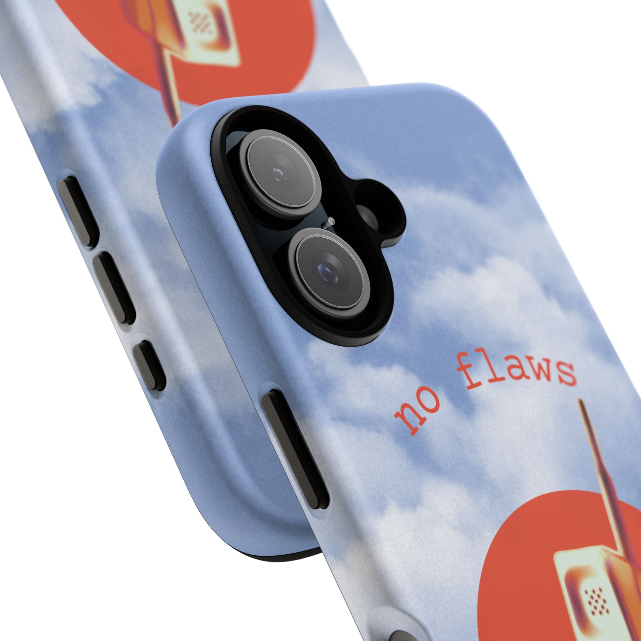 Retro “No Flaws” Phone Tough Case — Vintage 90s Aesthetic Protective Phone Case