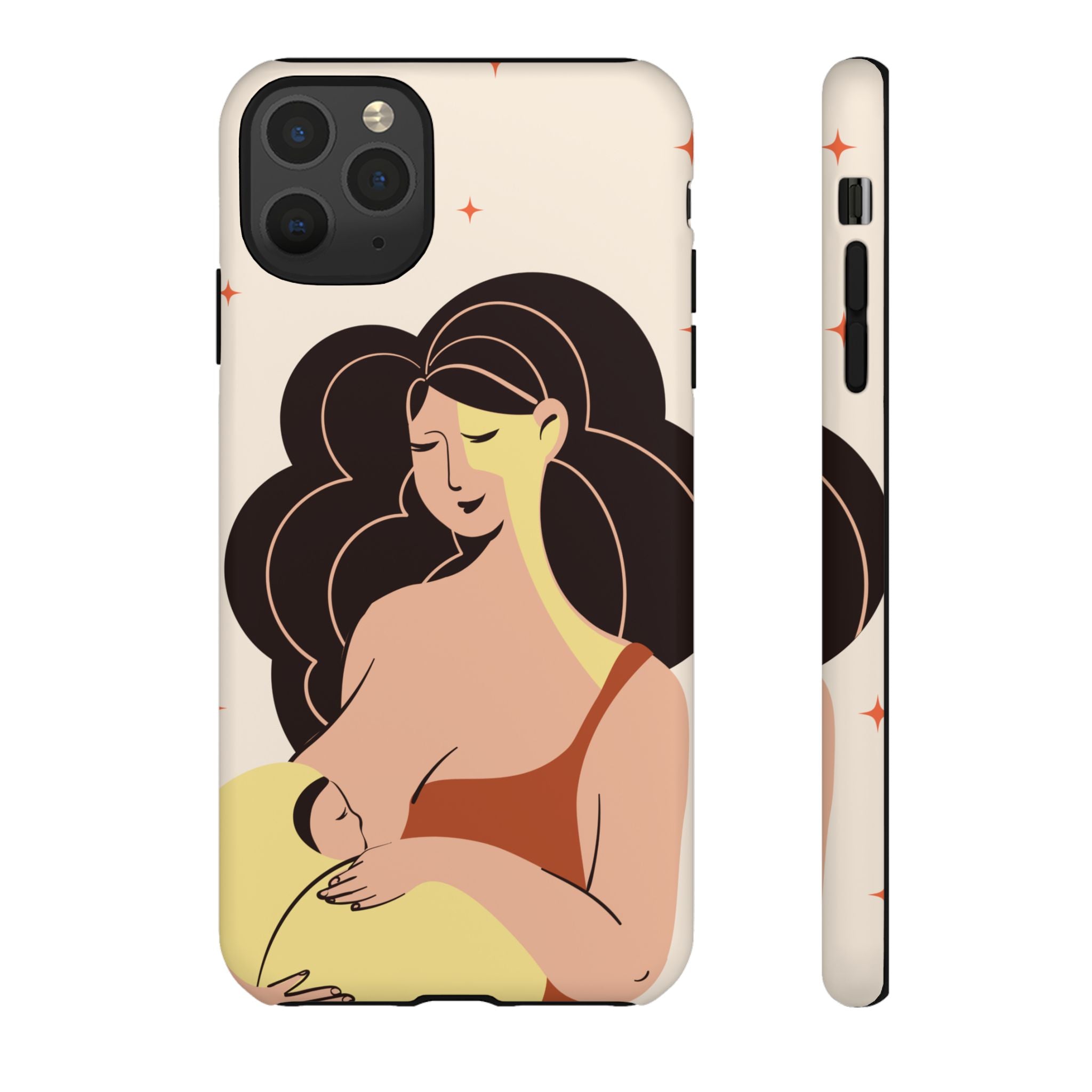 Mother Nursing Baby Illustration, Soft Pastel Mom & Child Protective Cover