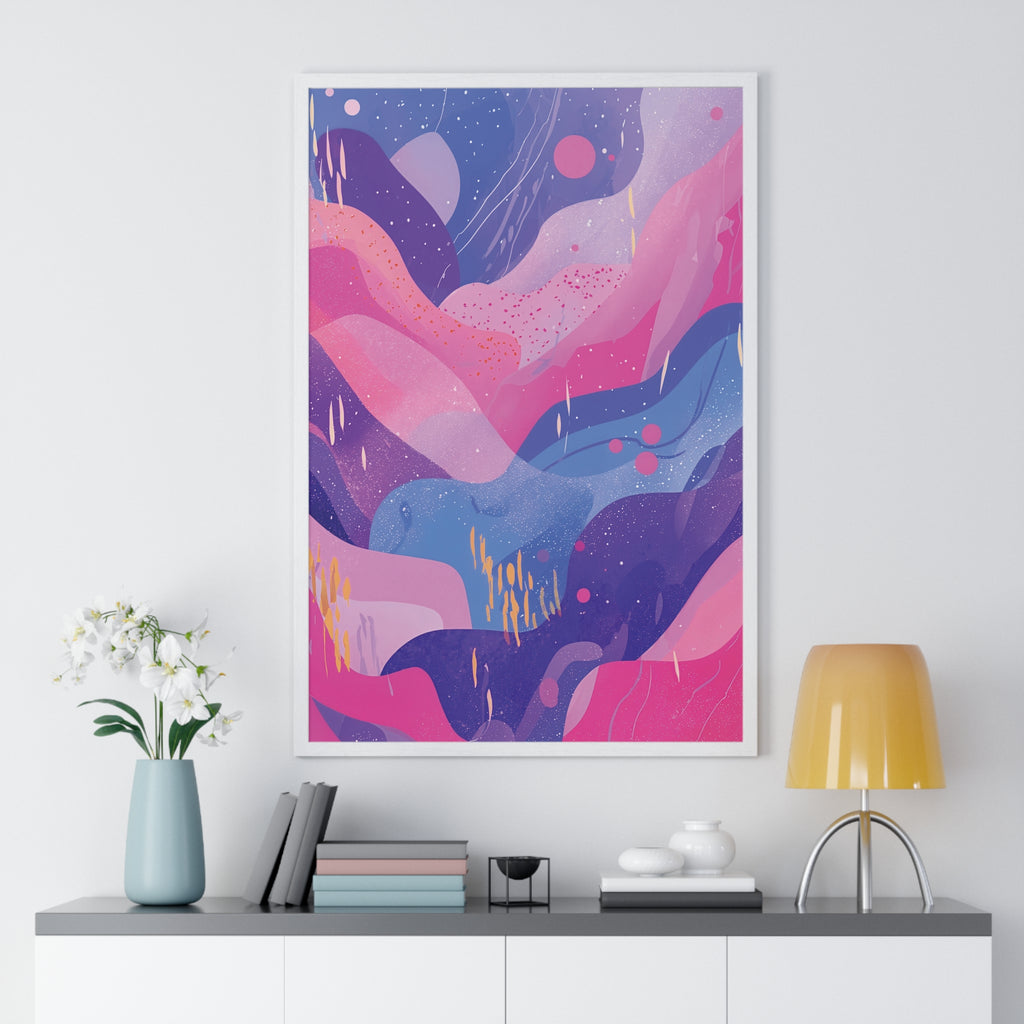 Celestial Currents: An Abstract Landscape Art Poster
