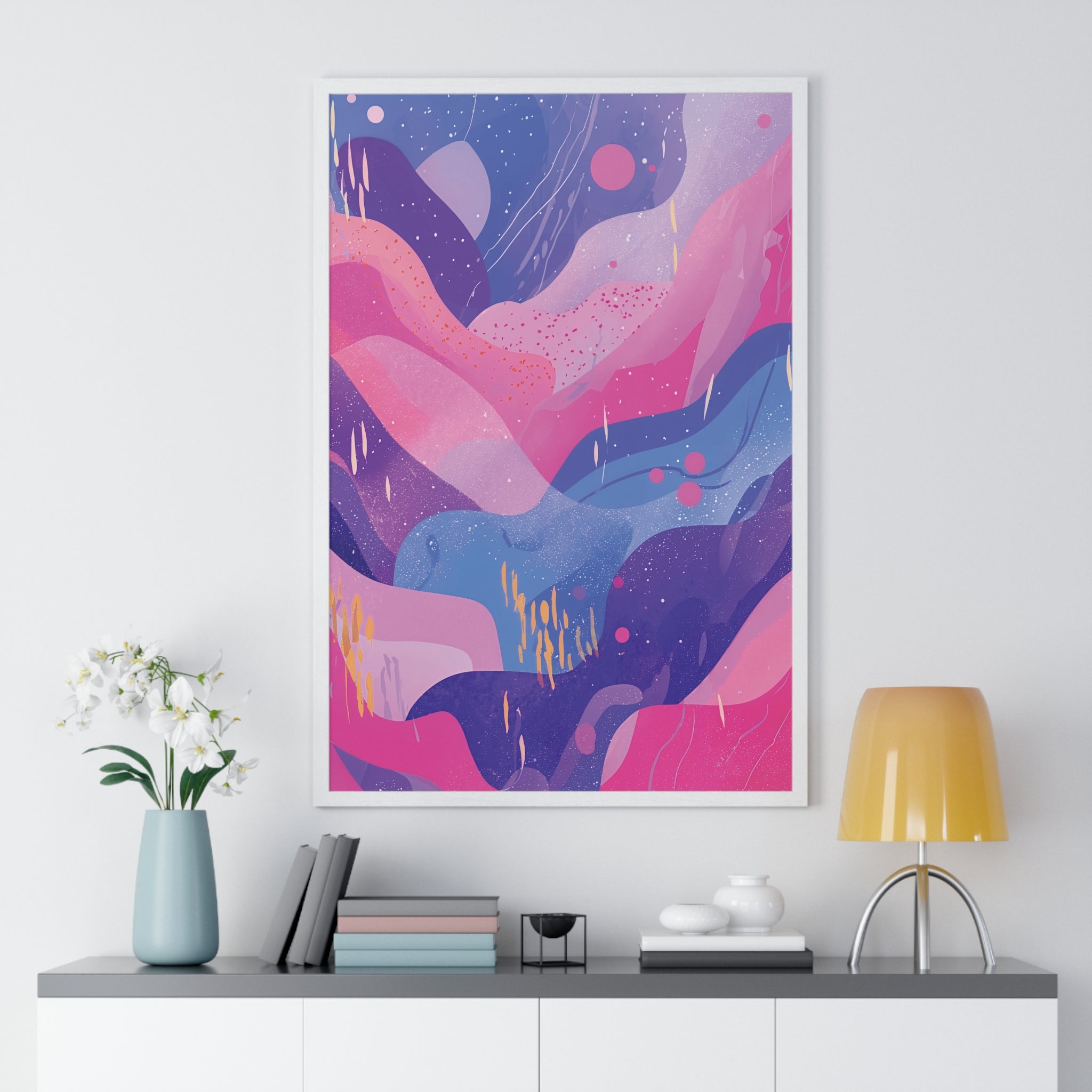 Celestial Currents: An Abstract Landscape Art Poster