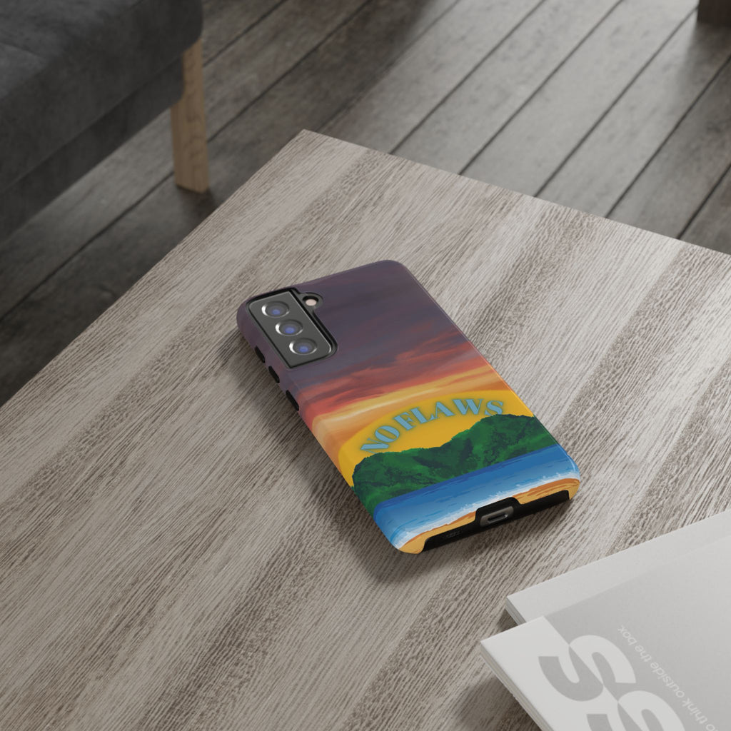 Sunset 'No Flaws' Tough Phone Case — Tropical Beach Protective Cover