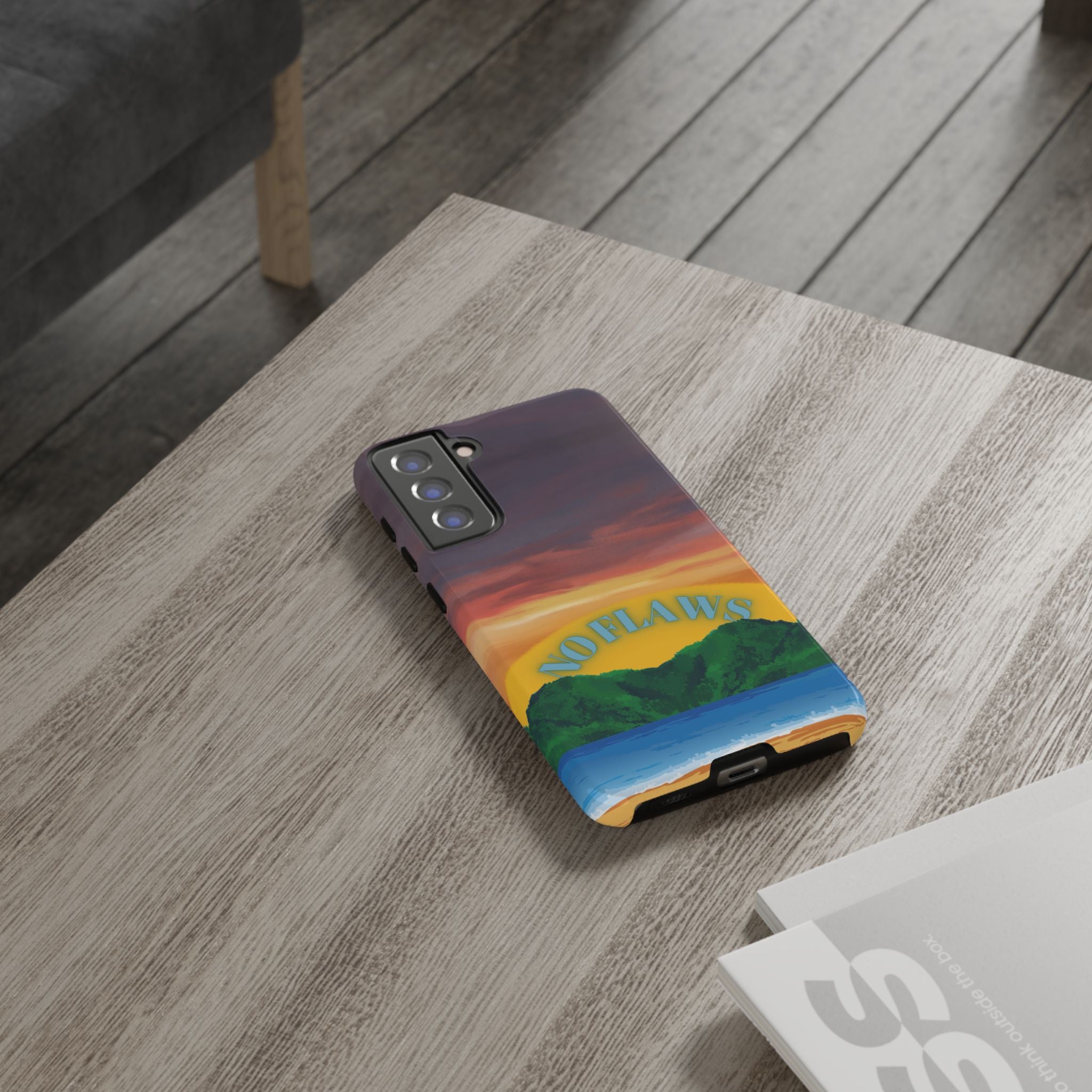 Sunset 'No Flaws' Tough Phone Case — Tropical Beach Protective Cover