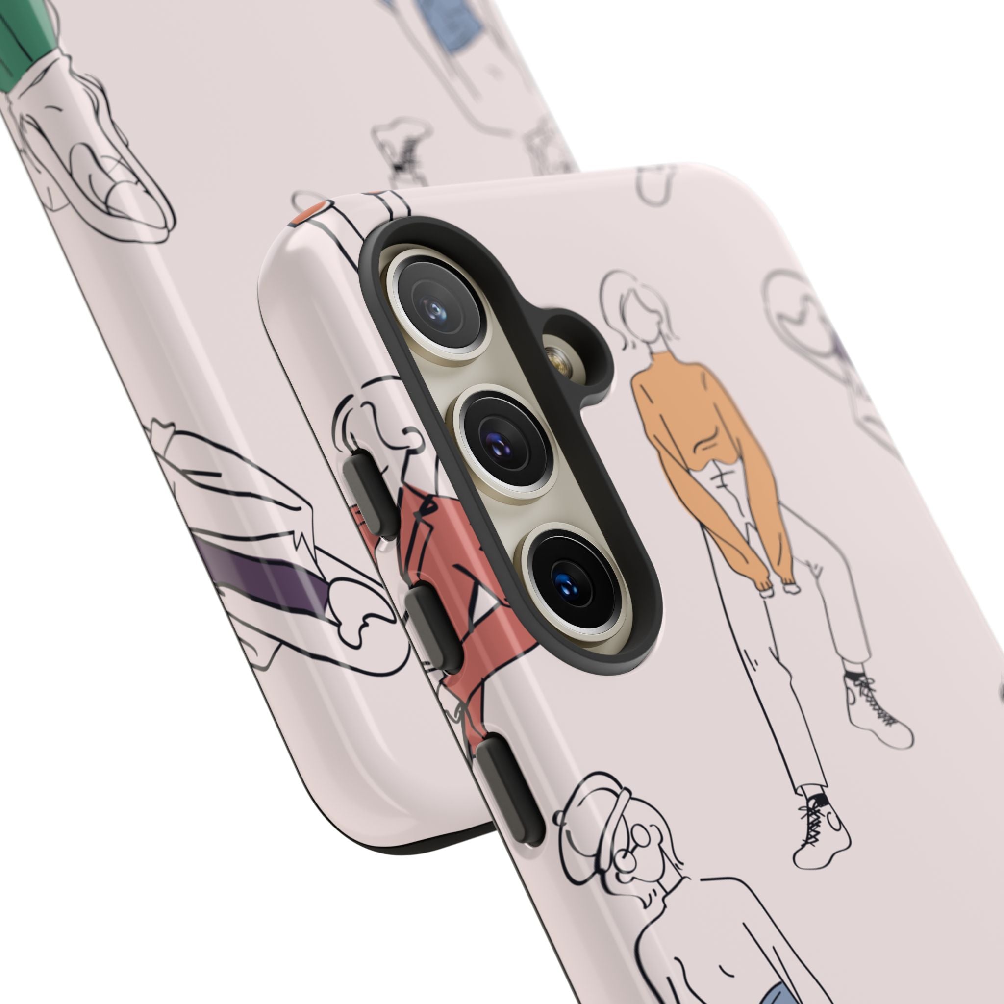 Dancing Women Pattern Phone Case — Chic Pastel Protective Phone Cover