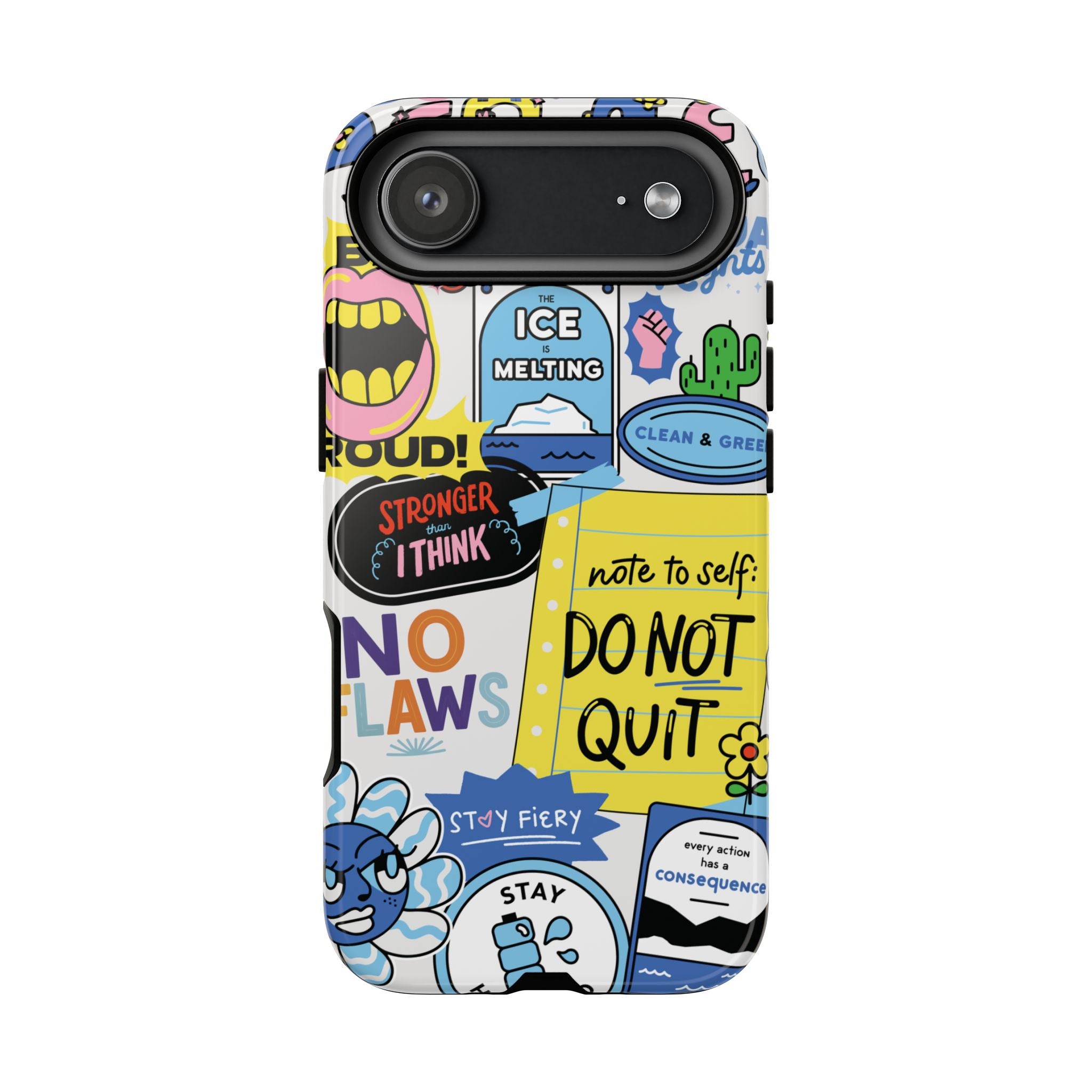 Sticker Collage Phone Case — Motivational "Do Not Quit" Protective Cover
