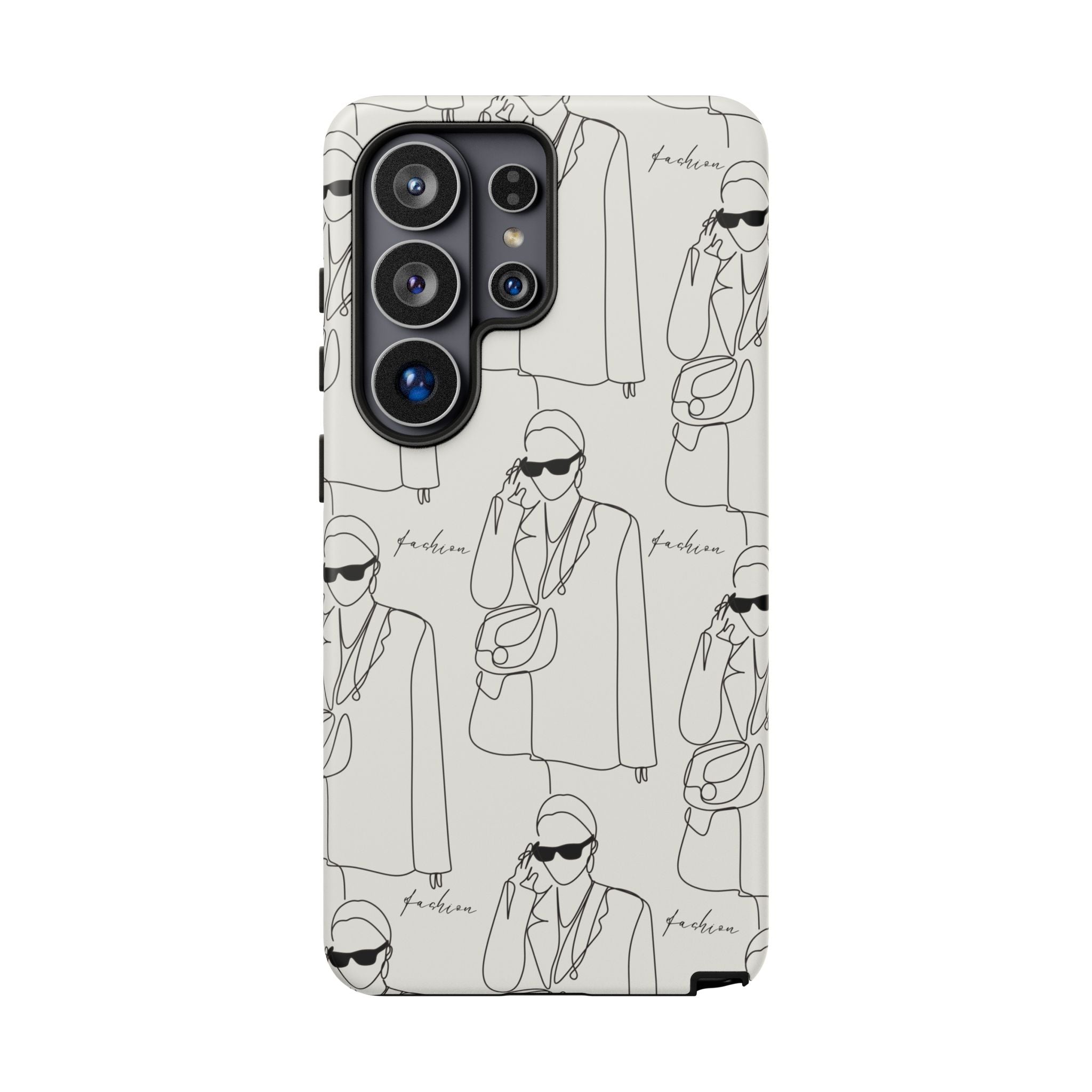 Fashion Sketch Phone Case — Minimalist Chic Designer Pattern