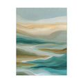 Coastal Abstract Matte Canvas Print — Teal & Sand Stretched Wall Art