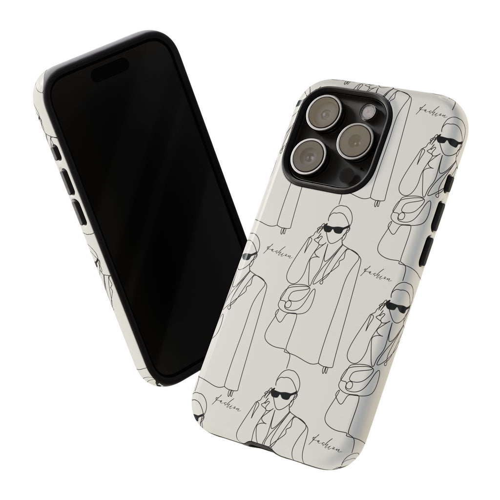 Fashion Sketch Phone Case — Minimalist Chic Designer Pattern
