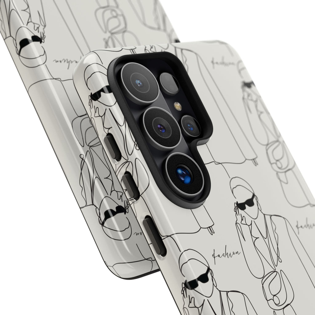 Fashion Sketch Phone Case — Minimalist Chic Designer Pattern