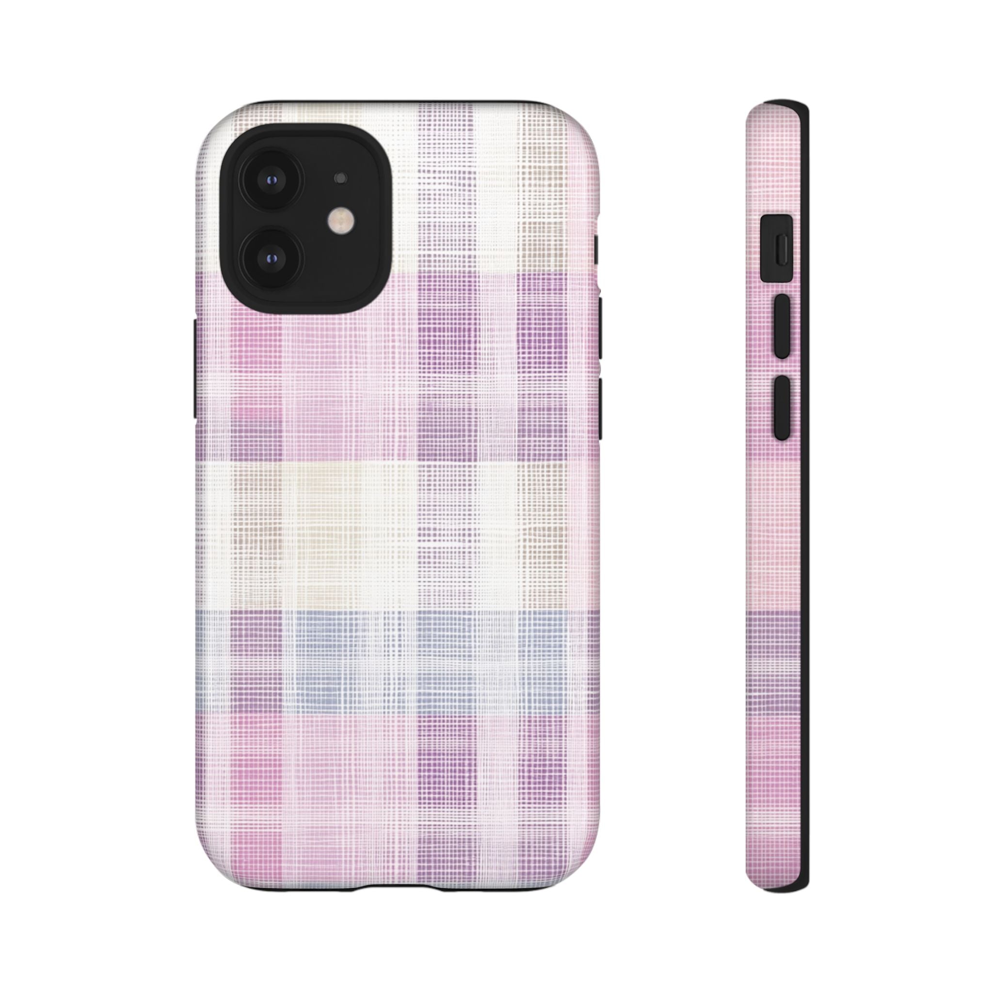 Pink Plaid Phone Case, Trendy Accessories, Birthday, Everyday Use, Tough Cases