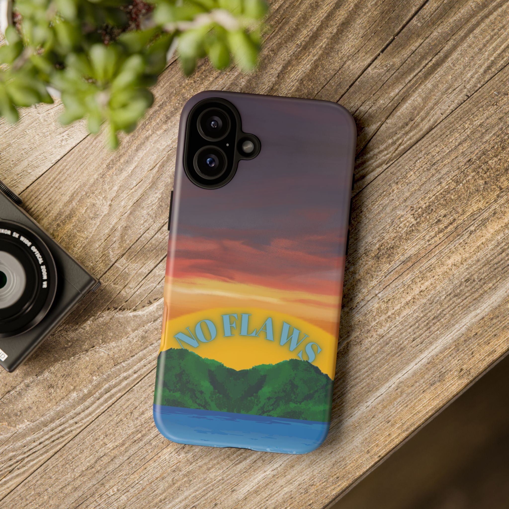 Sunset 'No Flaws' Tough Phone Case — Tropical Beach Protective Cover