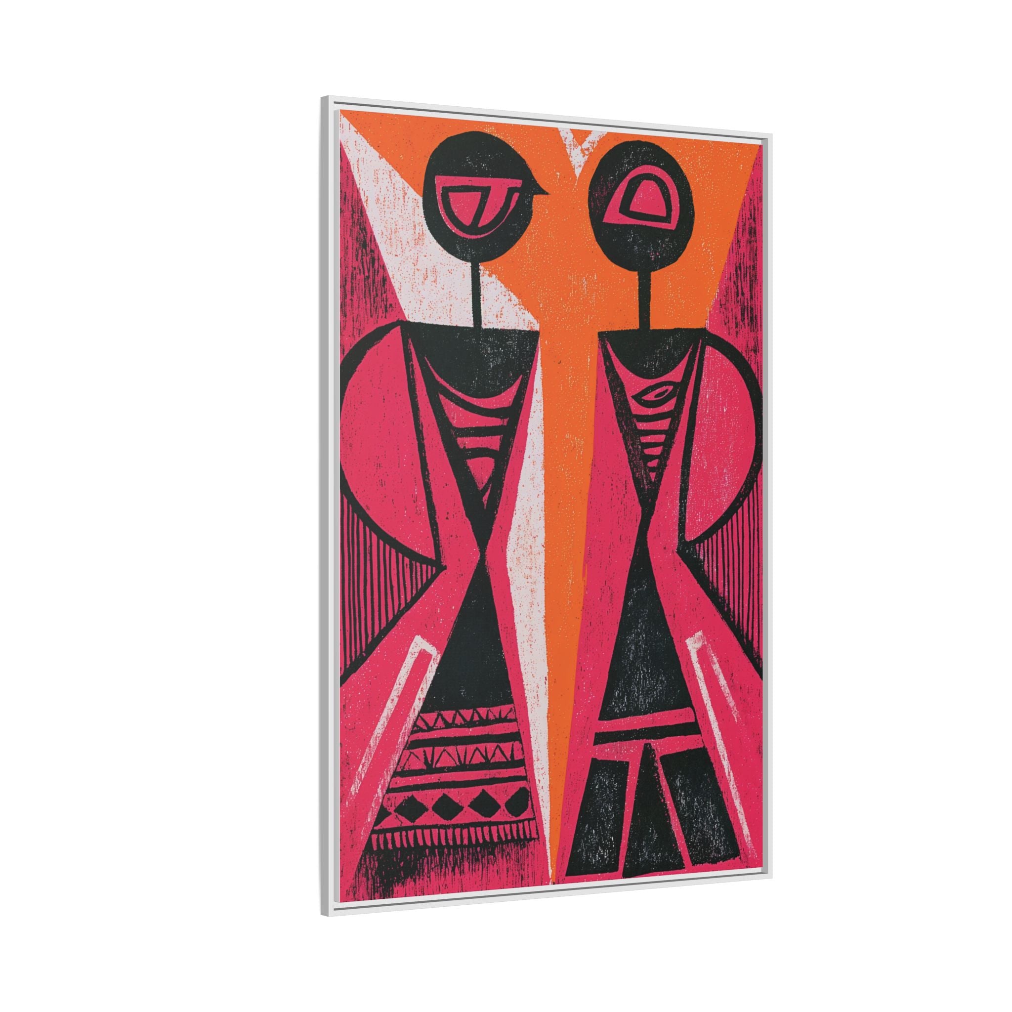 Abstract Figures in Pink & Orange