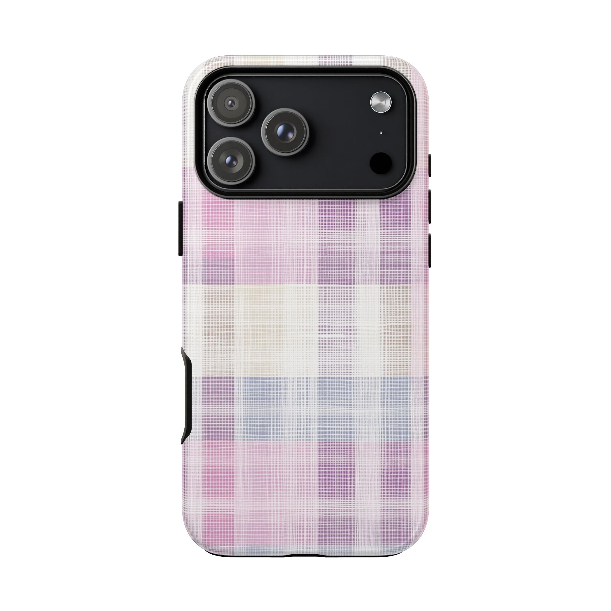 Pink Plaid Phone Case, Trendy Accessories, Birthday, Everyday Use, Tough Cases