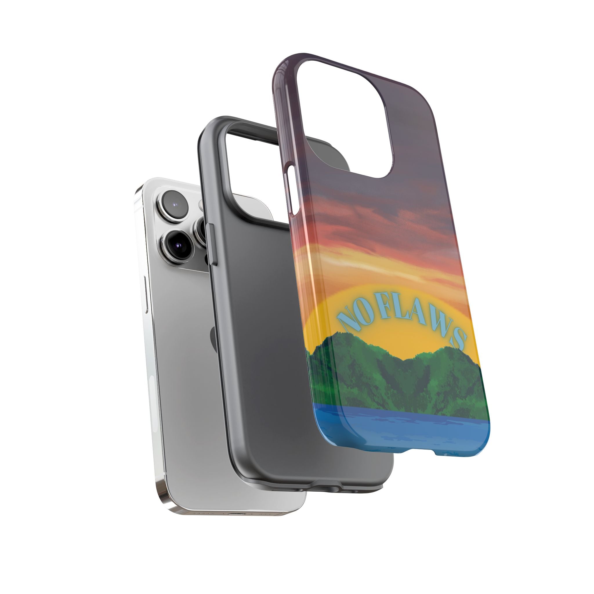 Sunset 'No Flaws' Tough Phone Case — Tropical Beach Protective Cover