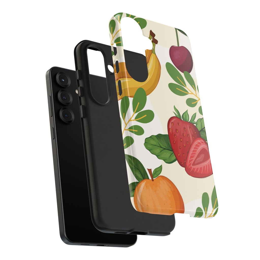 Fruit Pattern Tough Case — Floral Strawberry & Banana Phone Cover