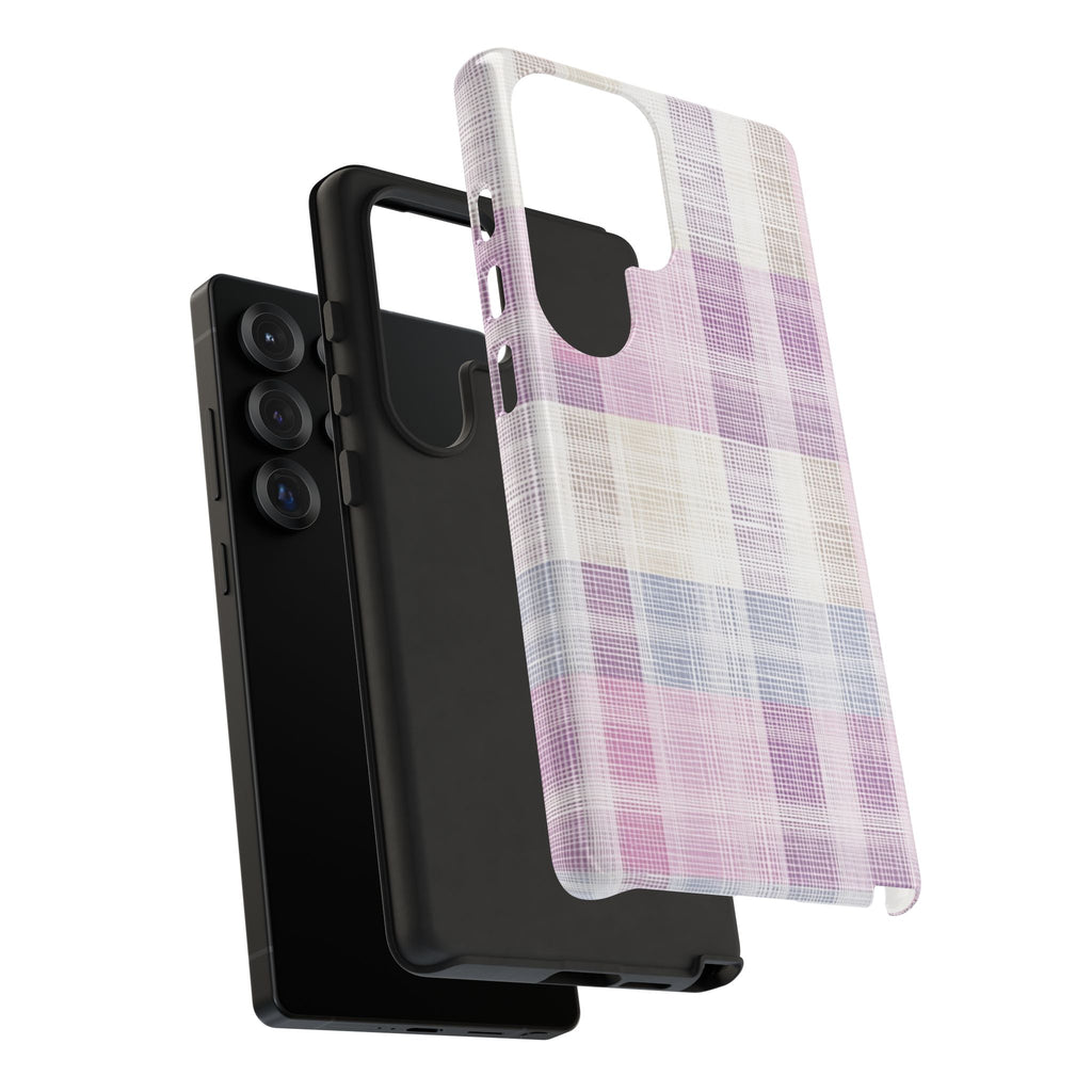Pink Plaid Phone Case, Trendy Accessories, Birthday, Everyday Use, Tough Cases