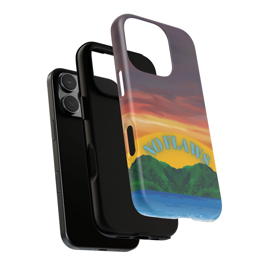 Sunset 'No Flaws' Tough Phone Case — Tropical Beach Protective Cover