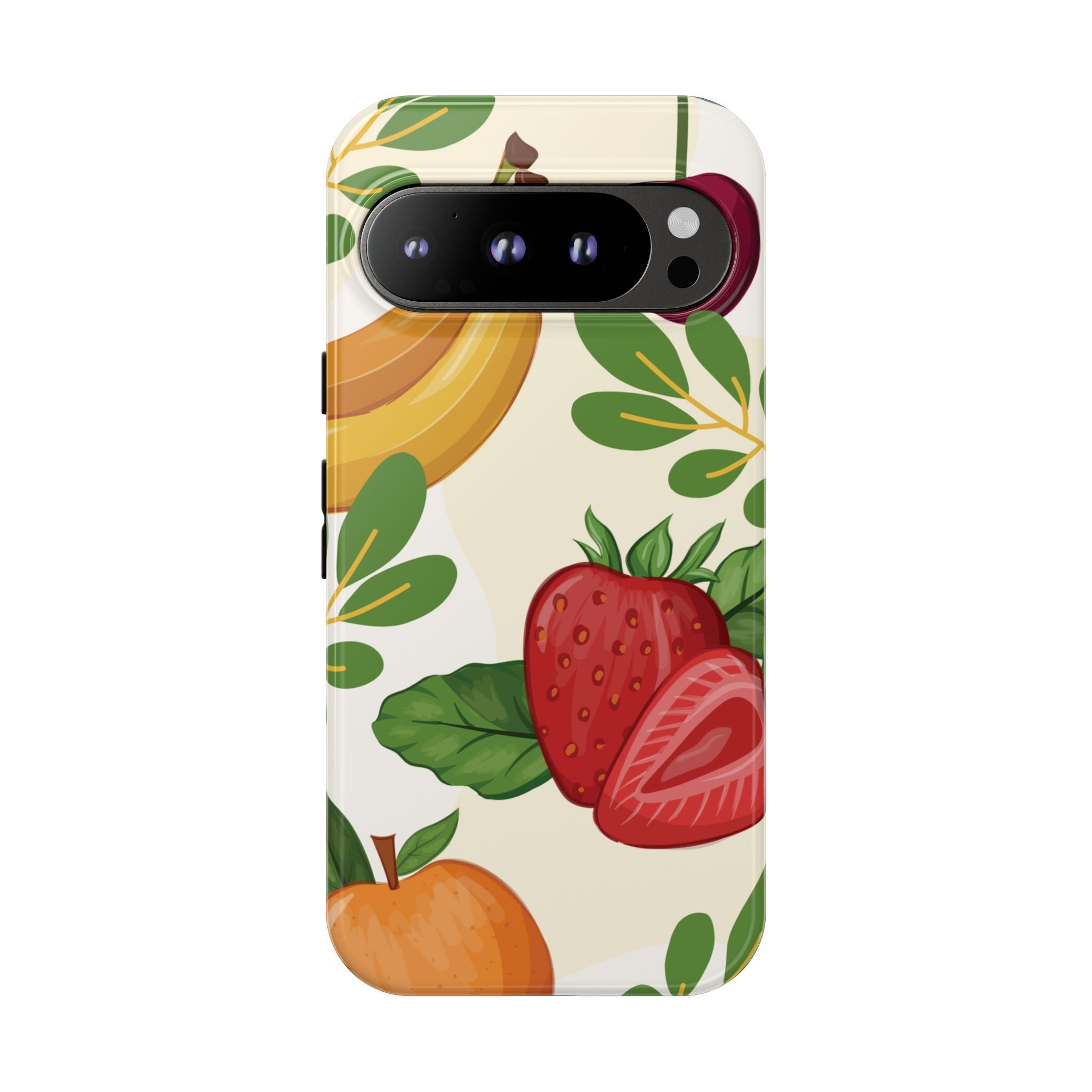 Fruit Pattern Tough Case — Floral Strawberry & Banana Phone Cover