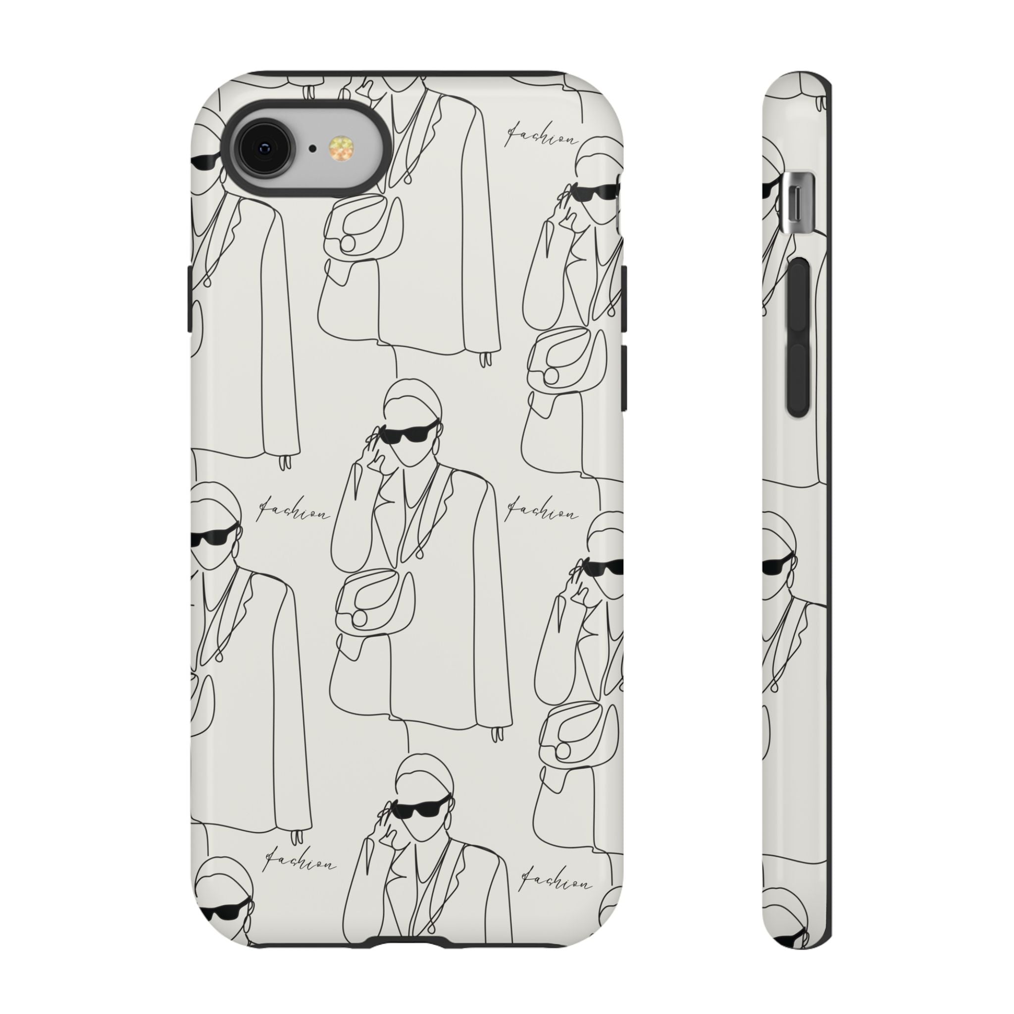 Fashion Sketch Phone Case — Minimalist Chic Designer Pattern