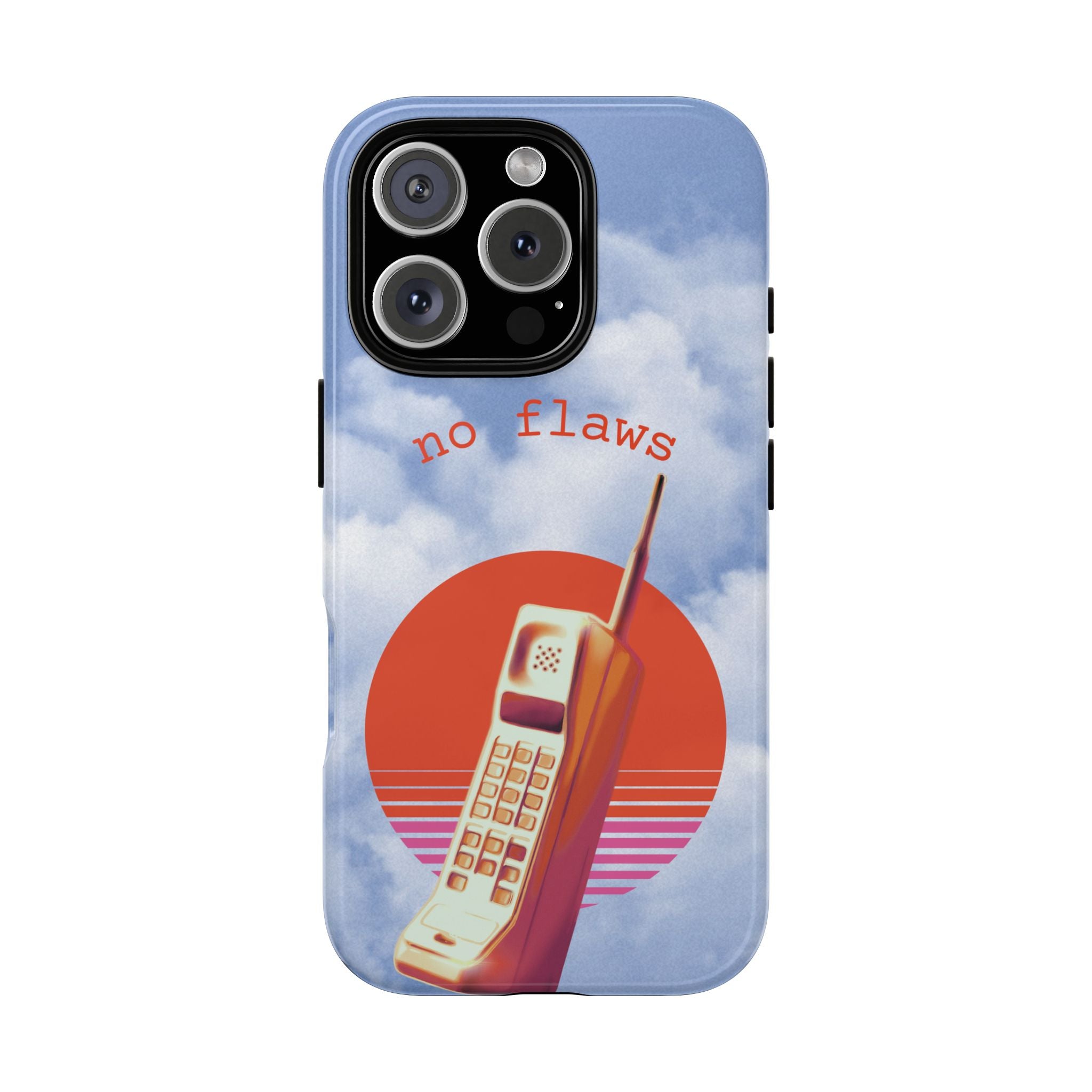 Retro “No Flaws” Phone Tough Case — Vintage 90s Aesthetic Protective Phone Case