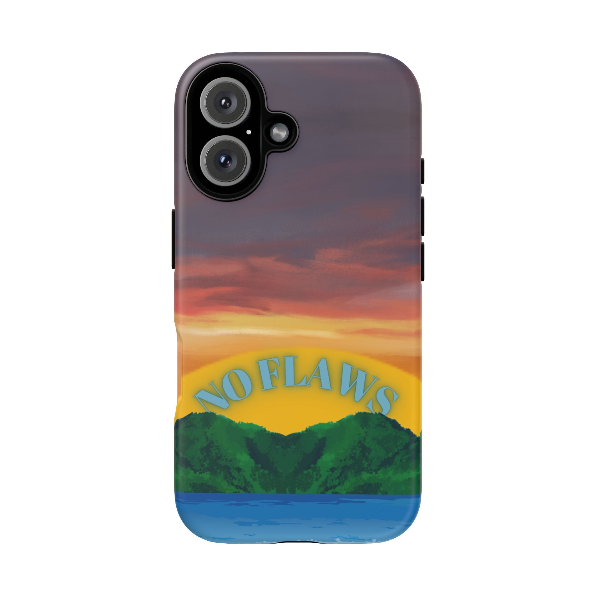 Sunset 'No Flaws' Tough Phone Case — Tropical Beach Protective Cover