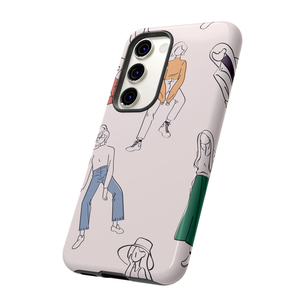 Dancing Women Pattern Phone Case — Chic Pastel Protective Phone Cover