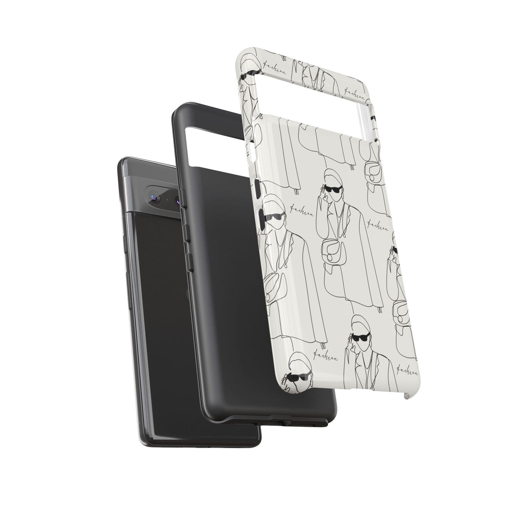 Fashion Sketch Phone Case — Minimalist Chic Designer Pattern