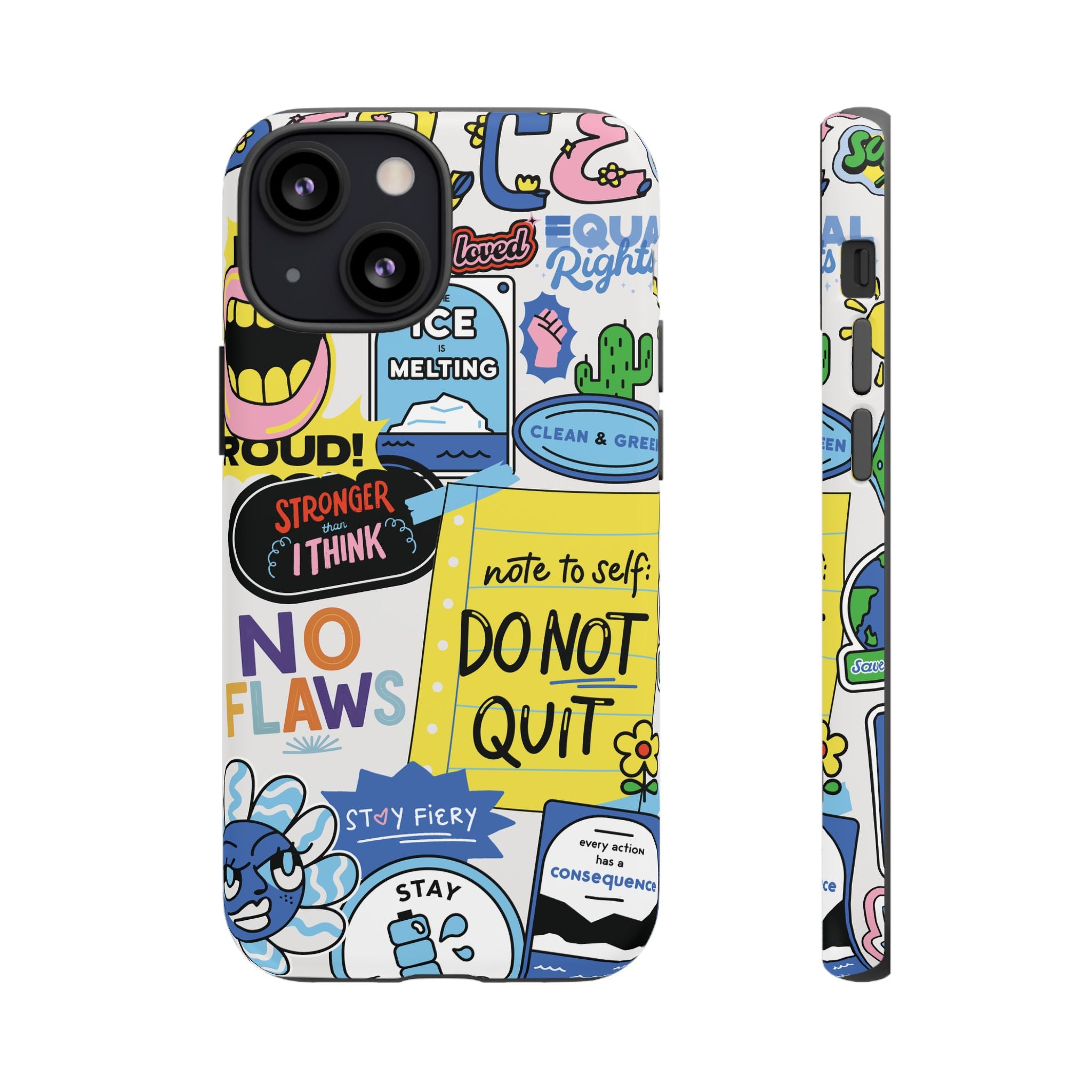 Sticker Collage Phone Case — Motivational "Do Not Quit" Protective Cover