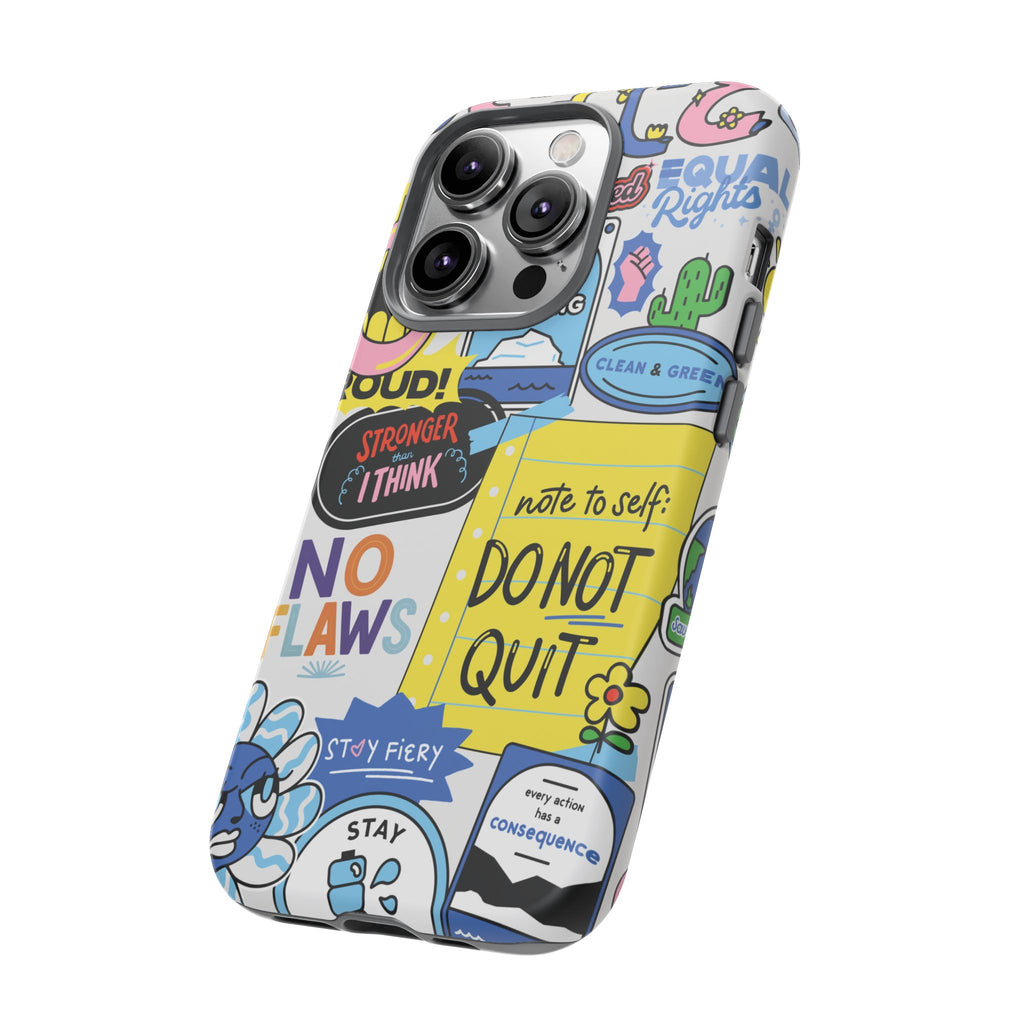 Sticker Collage Phone Case — Motivational "Do Not Quit" Protective Cover