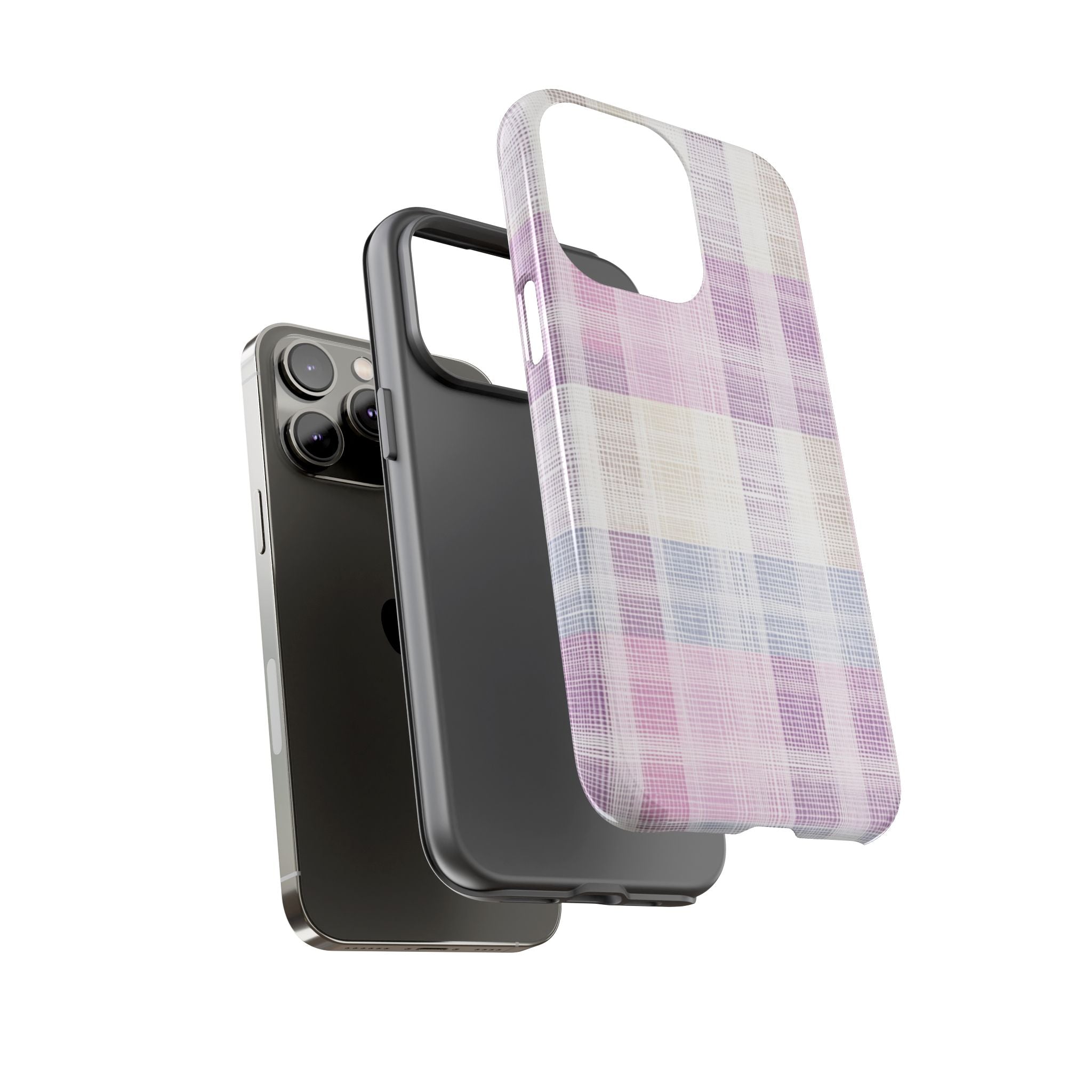 Pink Plaid Phone Case, Trendy Accessories, Birthday, Everyday Use, Tough Cases