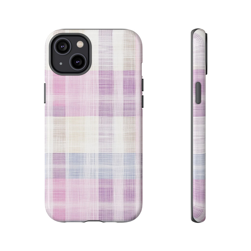Pink Plaid Phone Case, Trendy Accessories, Birthday, Everyday Use, Tough Cases