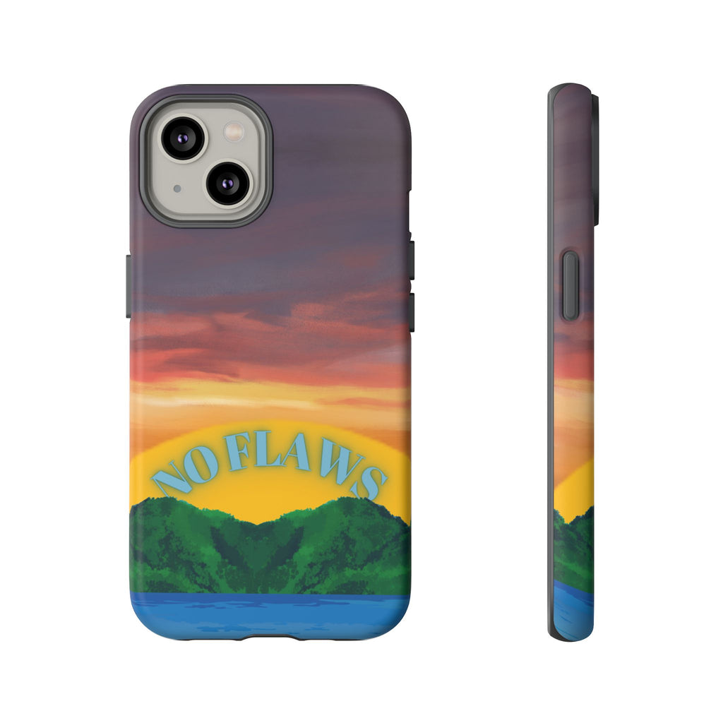 Sunset 'No Flaws' Tough Phone Case — Tropical Beach Protective Cover